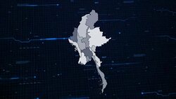 Myanmar network map Stock Footage