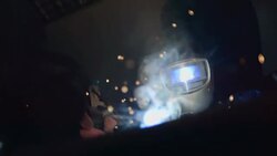 HD Super Slow-Mo: Professional Welder Stock Footage