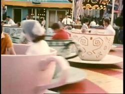 Patrons enjoy the Teacup ride at a Walt Disney amusement park. News Clip