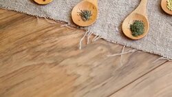 Colorful spices in wooden spoons Stock Footage