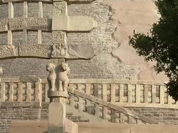 CU, ZO, MS, Great Stupa, Sanchi, Madhya Pradesh, India Stock Footage