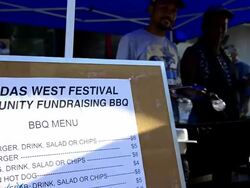 Community Fund Raiser during Dundas West Festival Stock Footage