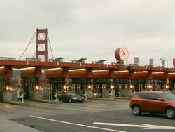 Golden Gate Bridge Toll Booths NTSC 4:3 Stock Footage