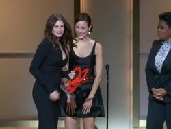 Julia Roberts accepts her award from Oprah Stock Footage