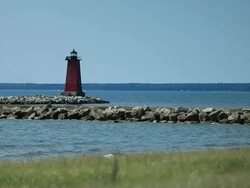 Manistique East Breakwater, MI Stock Footage