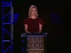 SPEECH - Taylor Schilling at the 3rd Annual Reel Stories, Real Lives Benefiting The Motion Picture & Television Fund Stock Footage