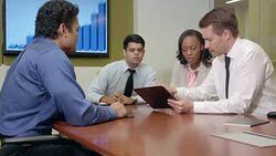 Businessman Presents using Digital Tablet Computer Stock Footage