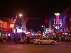 WS Beale street at night / Memphis, Tennessee, United States Stock Footage