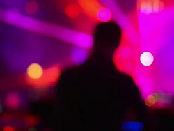 HD DJ in Disco Back View (Defocused) Stock Footage