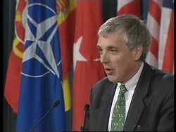 BELGIUM: AIRSTRIKE ON REFUGEE CONVOY: NATO PRESS BRIEFING News Clip