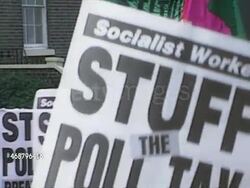 Anti-Poll Tax Protesters Marching In Brixton News Clip