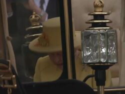 Queen Elizabeth II and Prince Philip, Duke of Edinburgh at the Royal Wedding Departures Westminster Abbey A Camera at London England. (Footage by WireImage Video/GettyImages) Stock Footage