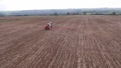Crop Sprayer, Aerial View Stock Footage