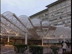 Exteriors and interiors of hospital where pope is a patient News Clip