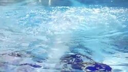 HD super slow motion: swimming pool with bubbling water and waves Stock Footage