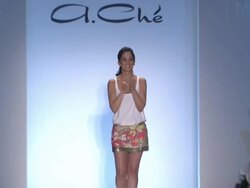 Amanda Che walks the runway during the A Che swimwear 2012 show Stock Footage