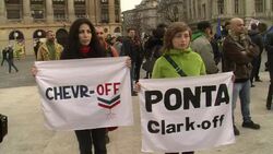 CLEAN : Romanians protest against gas fracking News Clip