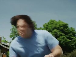 MS Man struggling with lawnmower / Provo, Utah, USA Stock Footage