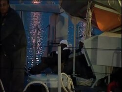 Immigrants arriving with coast guard boats from Turkish ship News Clip