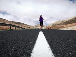 Running in mountains Stock Footage