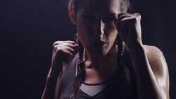 Boxing in the shadow Stock Footage