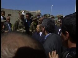President confronted by angry quake victims while visiting epicentre News Clip