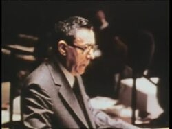 Soviet Foreign Minister Andrei Gromyko speaks about a no-first-use policy concerning nuclear weapons at the United Nations in New York City. News Clip