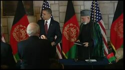 4:3 Obama addresses US people from Bagram Airbase News Clip