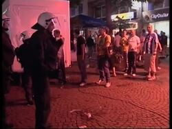 England fans clash with police, arrests for drunkeness, adds shots News Clip