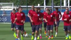 England squad warming up for Euros News Clip