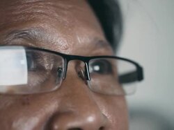 senior e-book reading Stock Footage