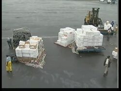Humanitarian aid from UK arriving at airport News Clip