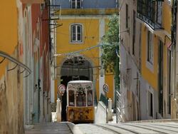 Working tramway system within the city of Lisbon, Portugal, Europe Stock Footage