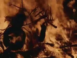 CU, PAN, TU, Bonfire at night, United Kingdom Stock Footage