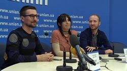 The Eurovision Song Contest winner Jamala press conference in Kiev Stock Footage