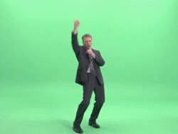 WS, Businessman gesturing in studio Stock Footage