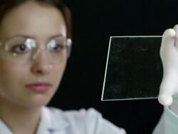 Scientist working at the chemistry laboratory Stock Footage