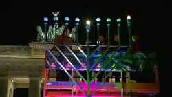 Menorah set up next to Brandenburg gate News Clip