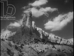Scenes of animals and desert in a small town. New Mexico c.1950. Stock Footage