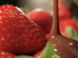 strawberries dipped in chocolate.frutilla baï¿½ada en chocolate Stock Footage