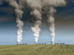 Power Plant - Lots of Smoke Stock Footage