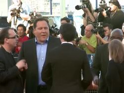 Jon Favreau at the Cowboys & Aliens UK Premiere at London England. (Footage by WireImage Video/Getty Images Entertainment Video) Stock Footage