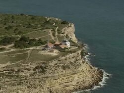 Cap Leucate Lighthouse And Coastline Stock Footage