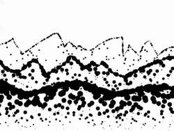 LANDSCAPE- hills, low and high mountains, pure black dots (LOOP) Stock Footage