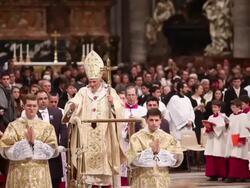 Midnight Mass in St. Peter's Basilica Stock Footage