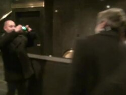 Geraldo Rivera poses for photos with fans at NBC Studios in New York City Stock Footage