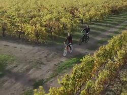 Happy young couple riding bikes Stock Footage