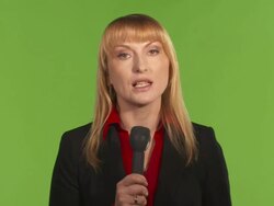 HD: News Reporter On the Scene Stock Footage