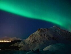 TIME LAPSE: Aurora Borealis above Mountain Stock Footage