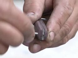 CU Man complete process of knife construction by craftsman / Frosolone, Molise, Italy Stock Footage